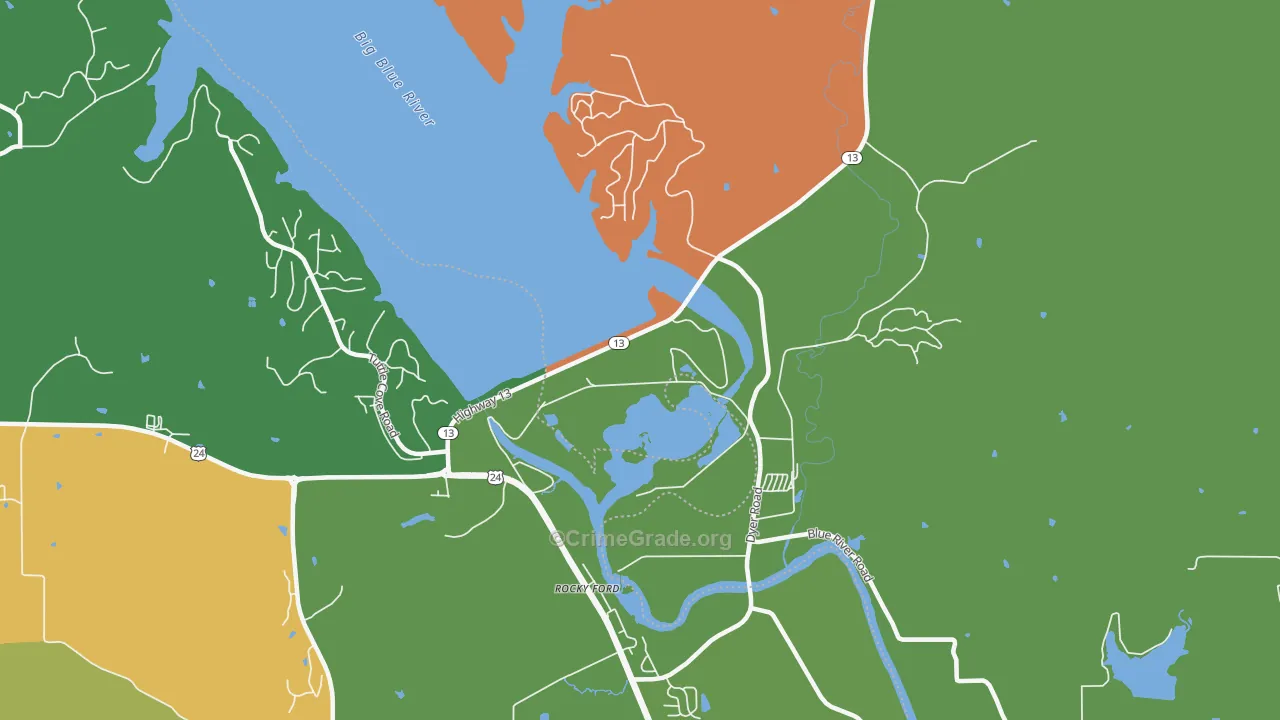 Rocky Ford, KS Map of Drug-Related Crime Rates
