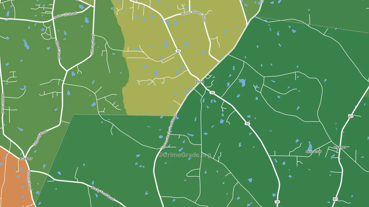 Rocky Ford, NC Map of Drug-Related Crime Rates