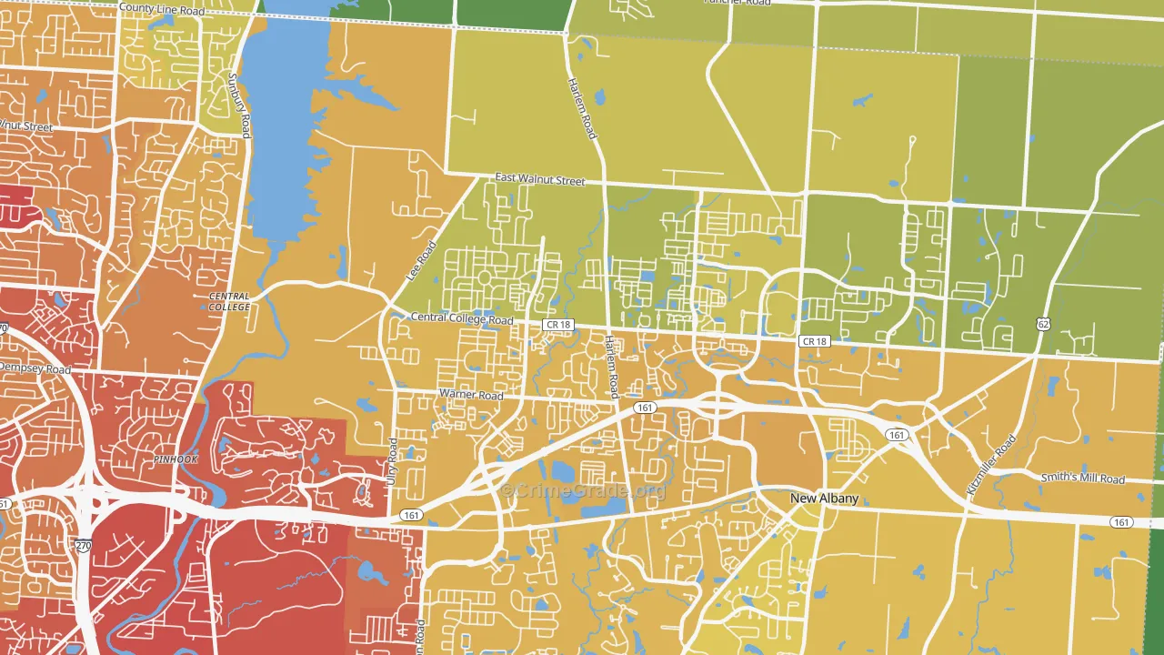 Rocky-Fork Blacklick Accord, Westerville, OH Map of Drug-Related Crime Rates
