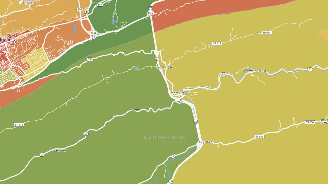 Rocky Gap, VA Map of Drug-Related Crime Rates