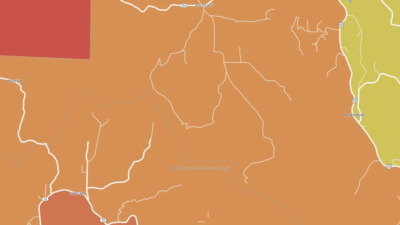 Rocky Hill, AR Map of Drug-Related Crime Rates