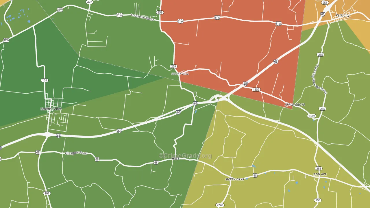 Rocky Hill, KY Map of Drug-Related Crime Rates