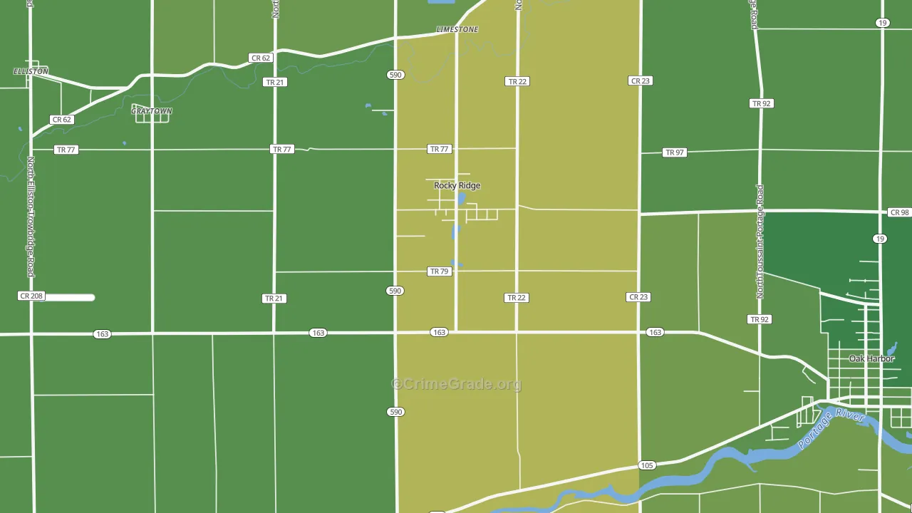 Rocky Ridge, OH Map of Drug-Related Crime Rates