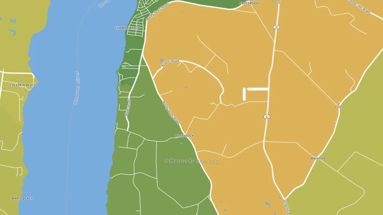Rockyhock, NC Map of Drug-Related Crime Rates