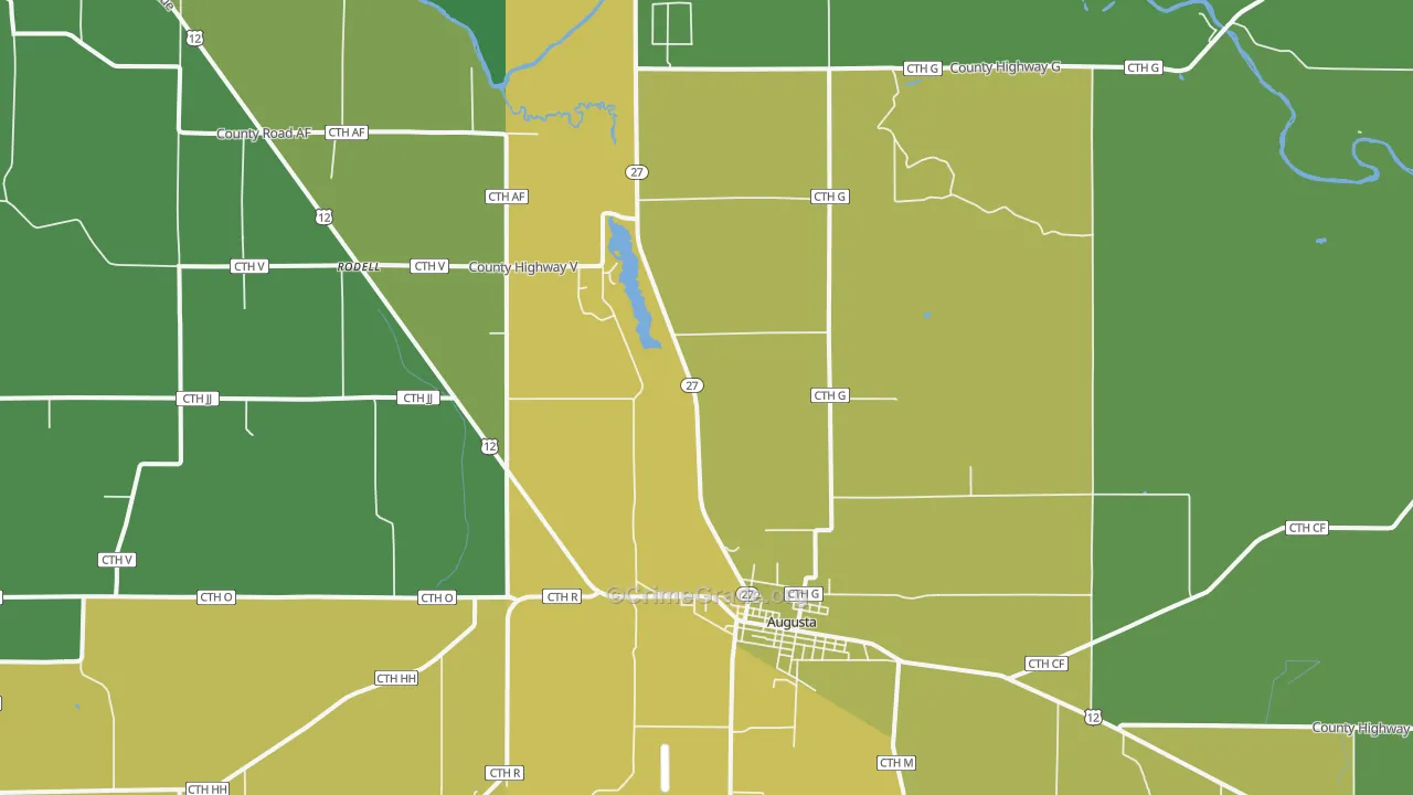 Rodell, WI Map of Drug-Related Crime Rates
