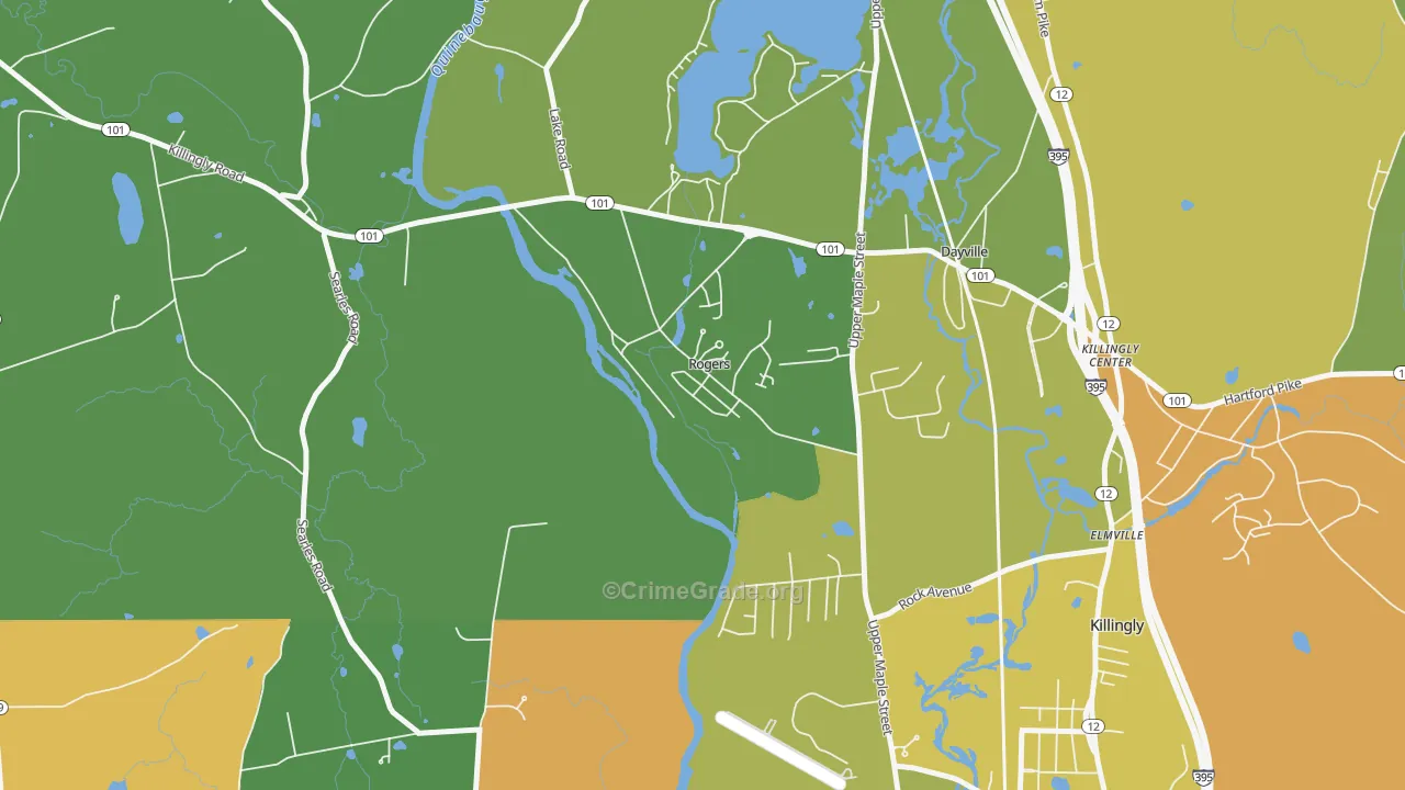 Rogers, CT Map of Drug-Related Crime Rates