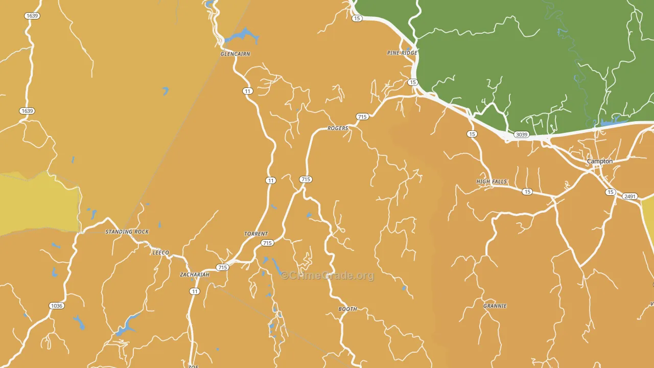 Rogers, KY Map of Drug-Related Crime Rates