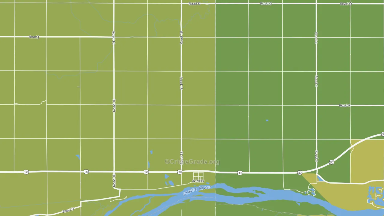 Rogers, NE Map of Drug-Related Crime Rates
