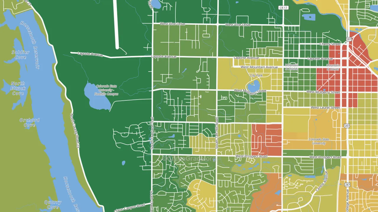 Rogers Park, Fort Collins, CO Map of Drug-Related Crime Rates