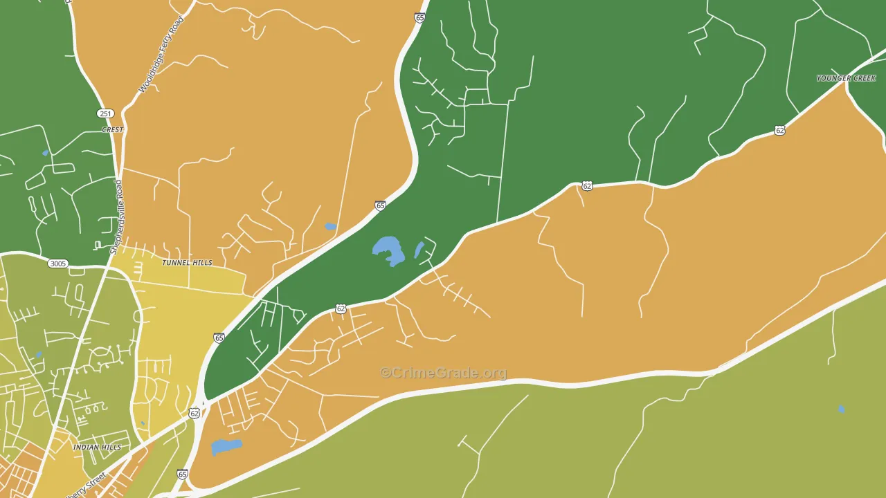 Rogersville, KY Map of Drug-Related Crime Rates