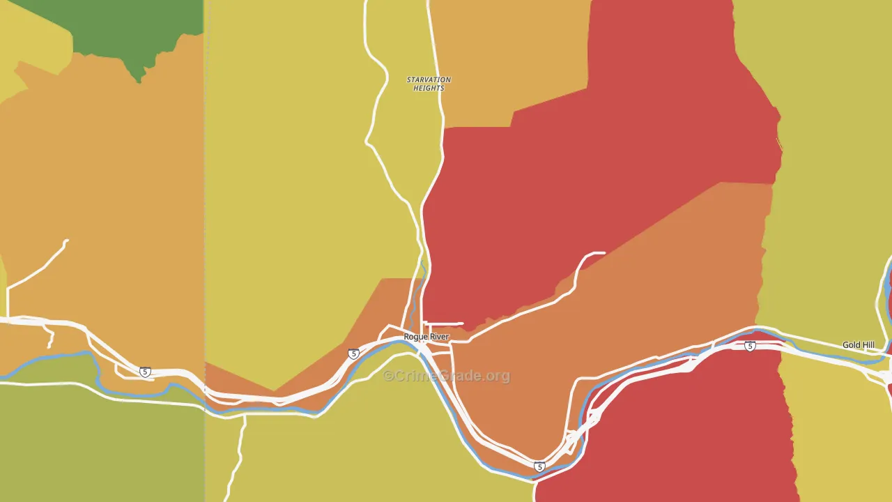 Rogue River, OR Map of Drug-Related Crime Rates