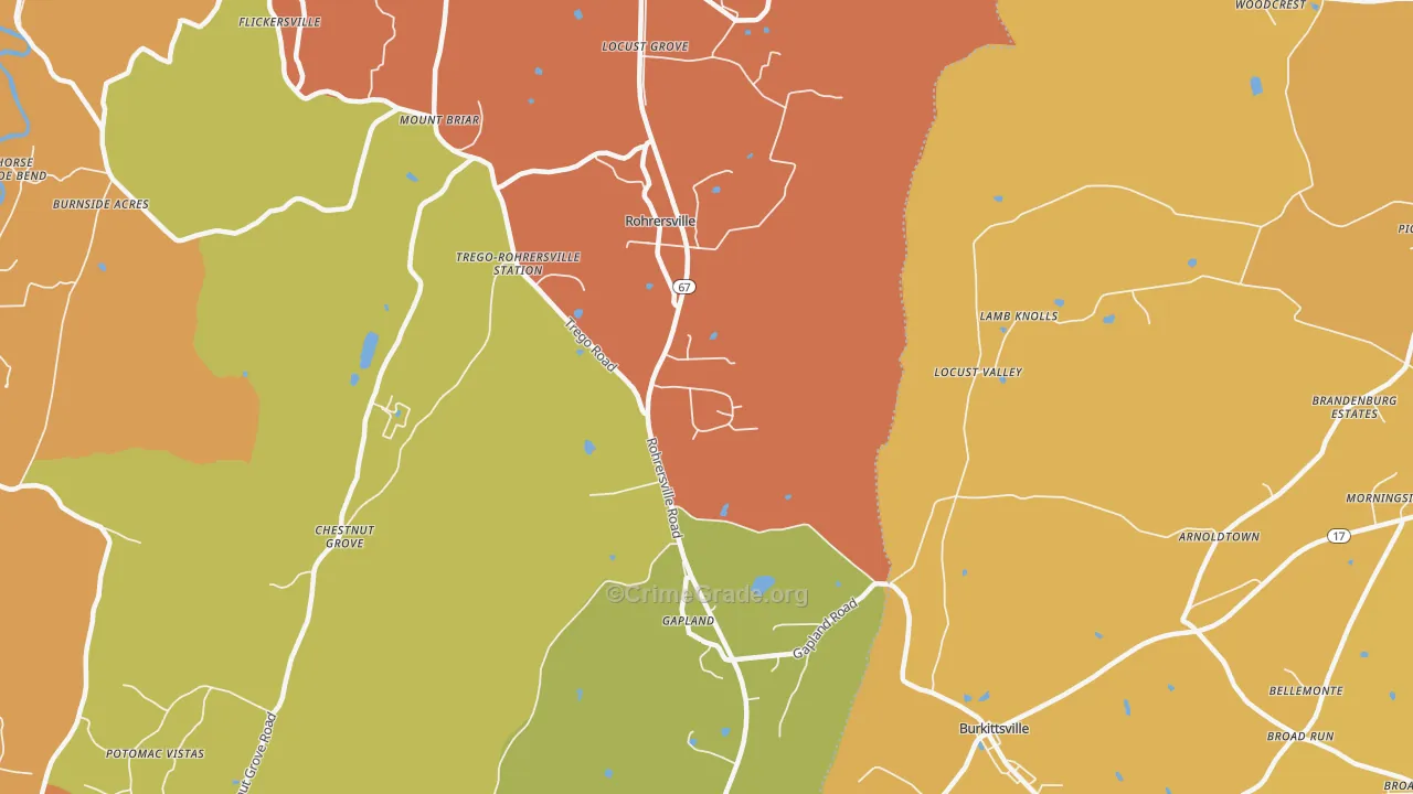 Rohrersville, MD Map of Drug-Related Crime Rates
