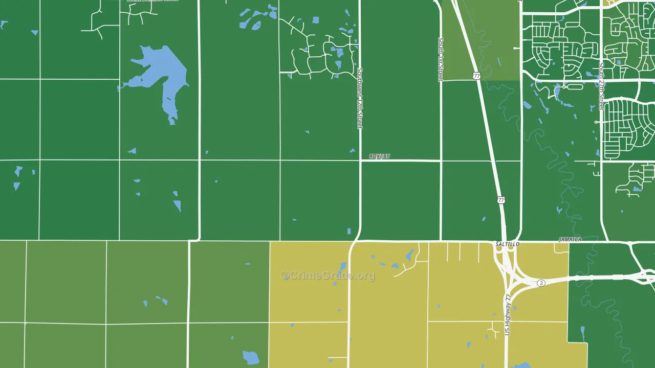 Rokeby, NE Map of Drug-Related Crime Rates