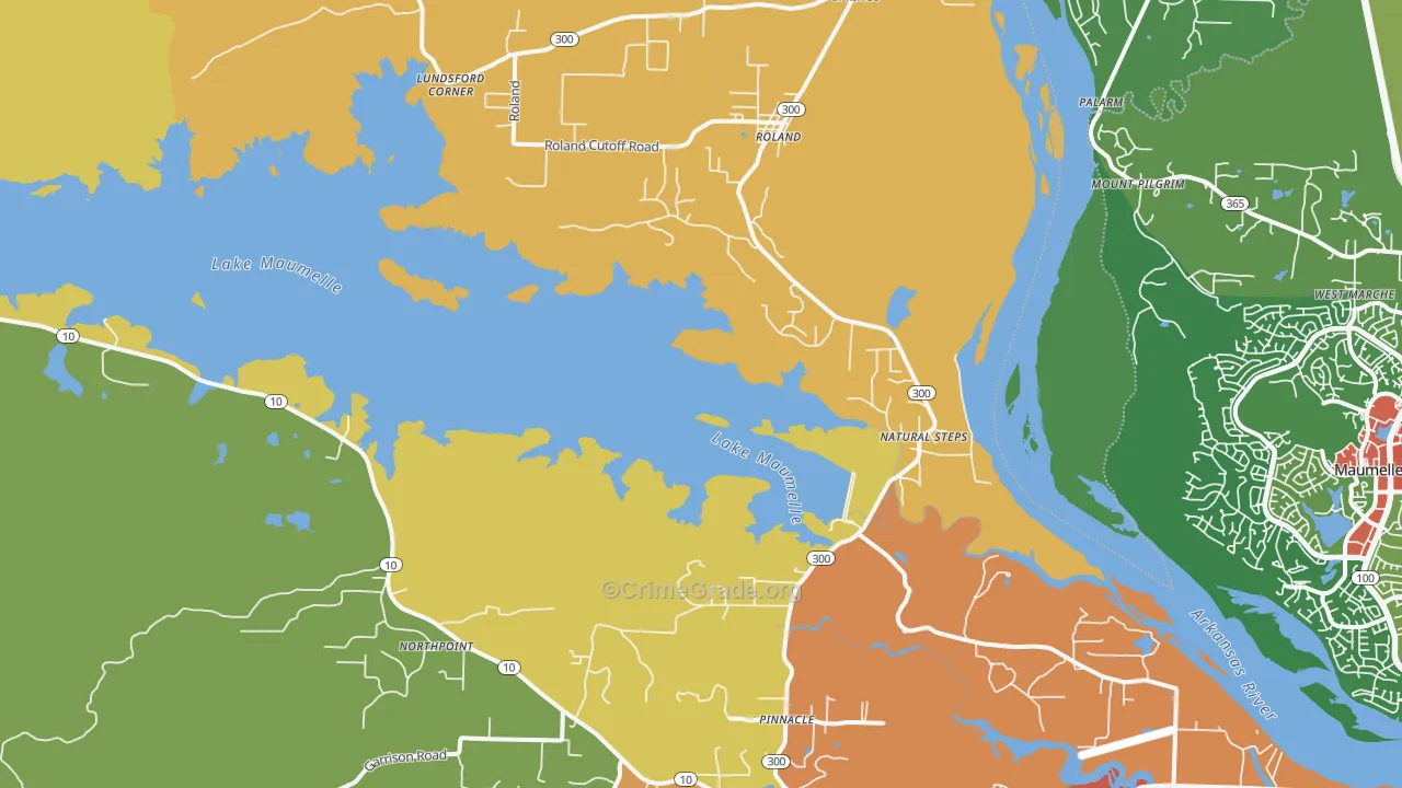 Roland, AR Map of Drug-Related Crime Rates