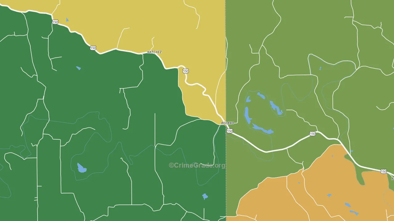 Roland, IN Map of Drug-Related Crime Rates