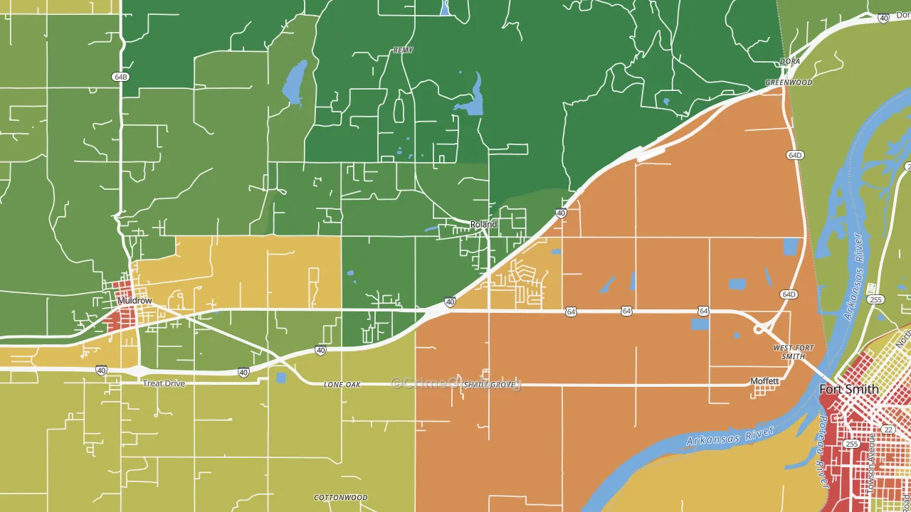 Roland, OK Map of Drug-Related Crime Rates