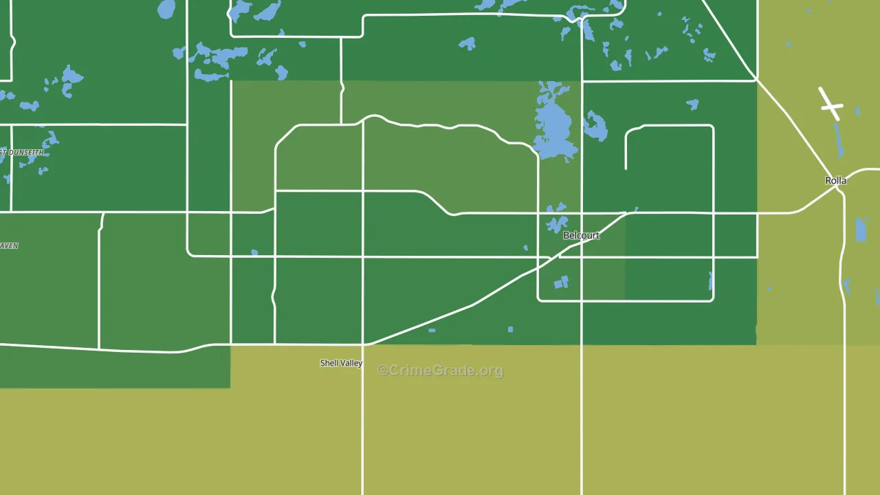 Rolette County, ND Map of Drug-Related Crime Rates