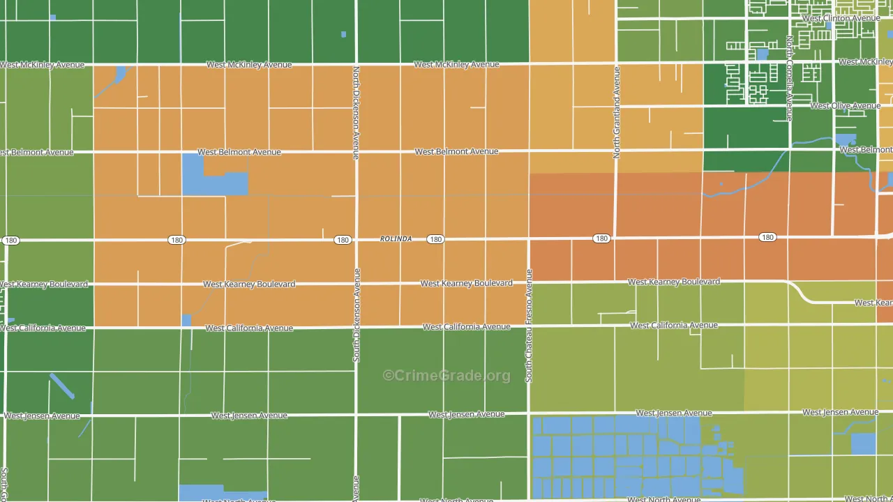 Rolinda, CA Map of Drug-Related Crime Rates