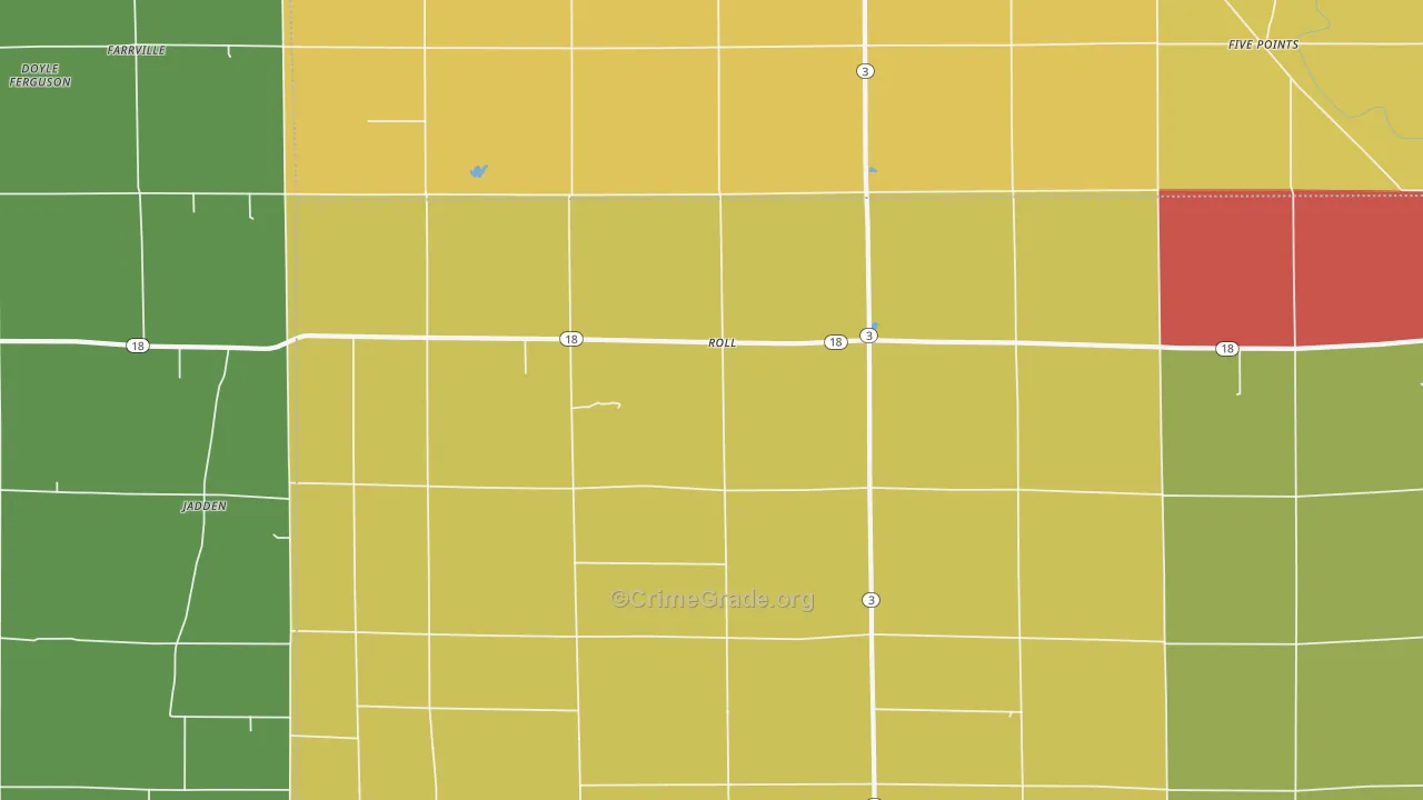 Roll, IN Map of Drug-Related Crime Rates