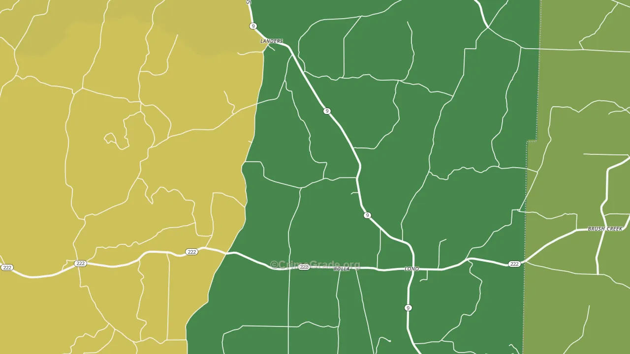 Rolla, AR Map of Drug-Related Crime Rates