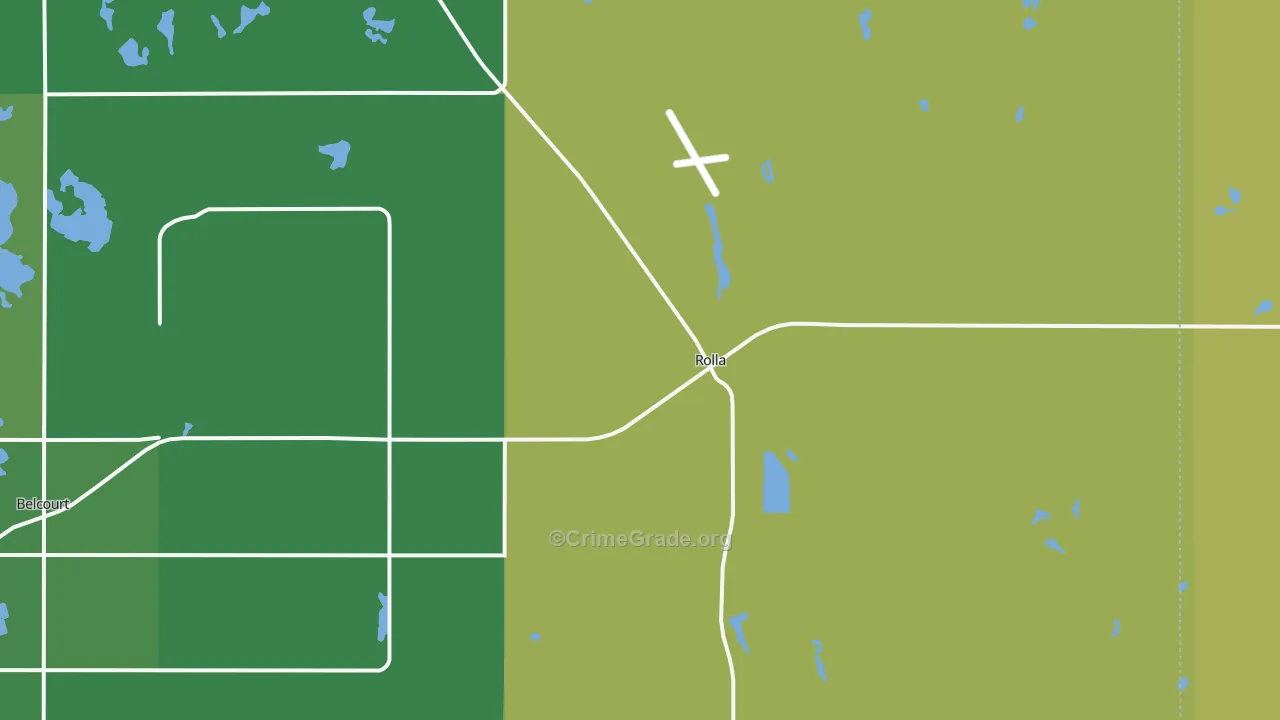 Rolla, ND Map of Drug-Related Crime Rates