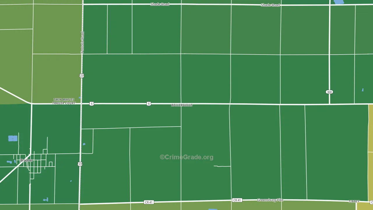 Rollersville, OH Map of Drug-Related Crime Rates
