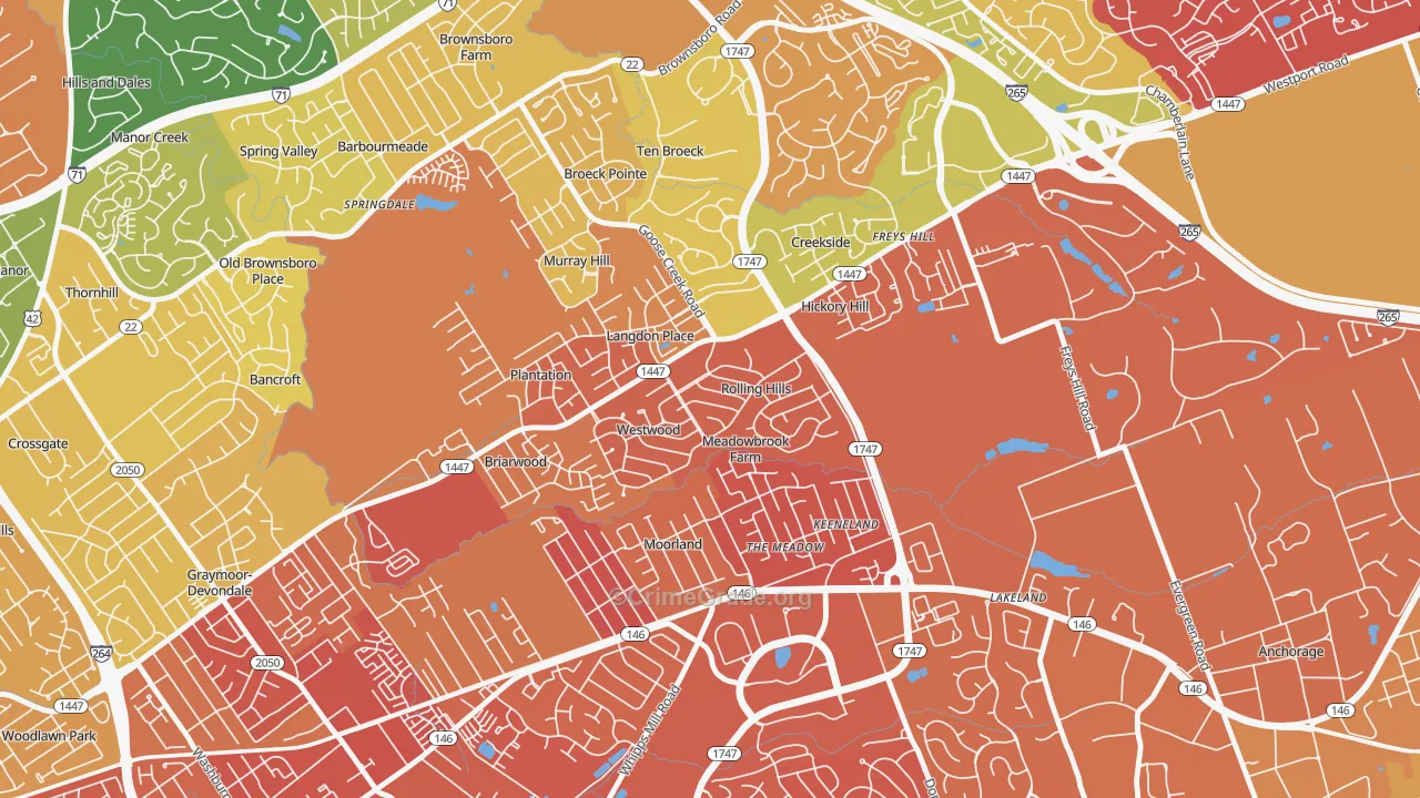 Rolling Hills, KY Map of Drug-Related Crime Rates