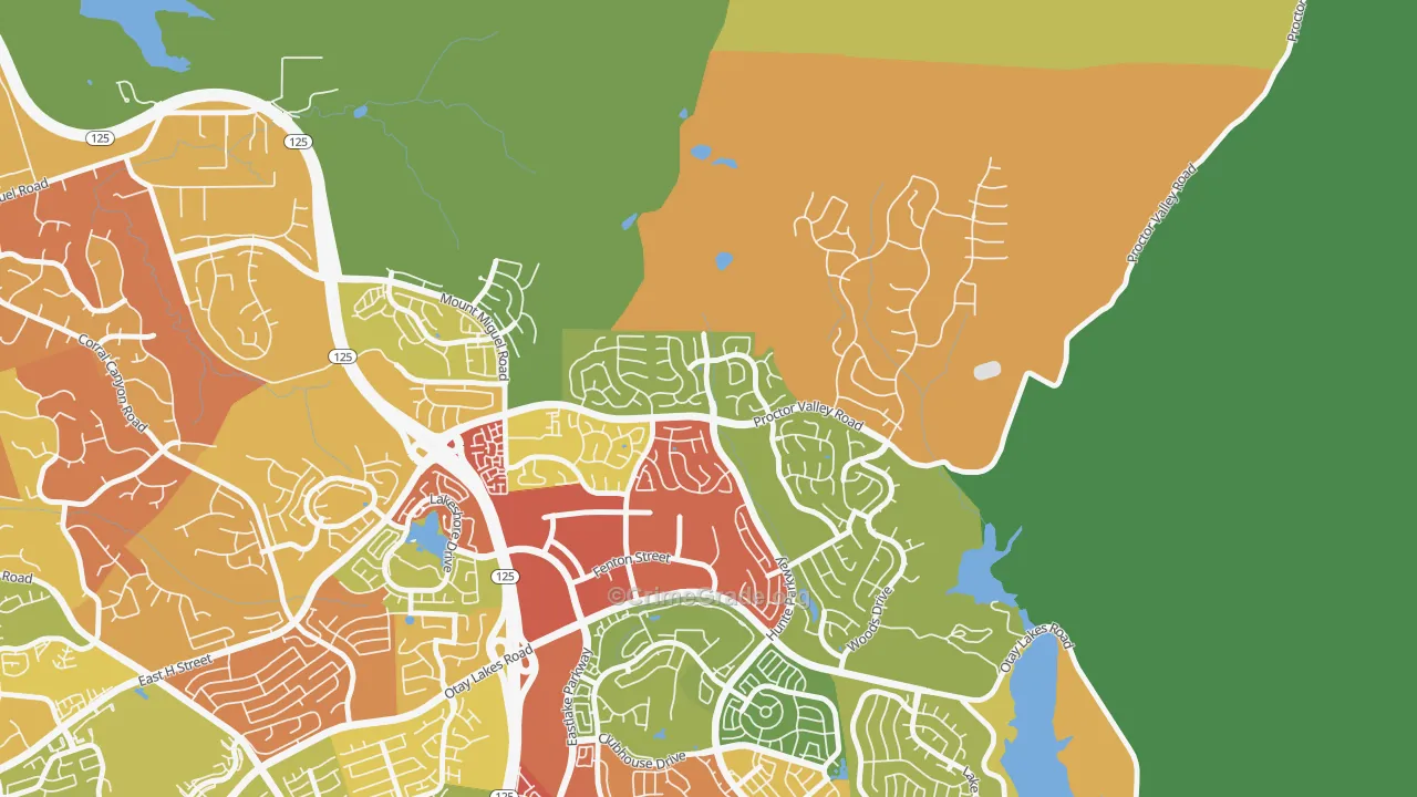 Rolling Hills Ranch, Chula Vista, CA Map of Drug-Related Crime Rates