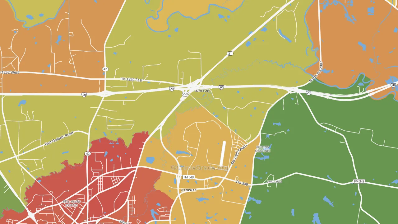 Rolling Meadows, TX Map of Drug-Related Crime Rates