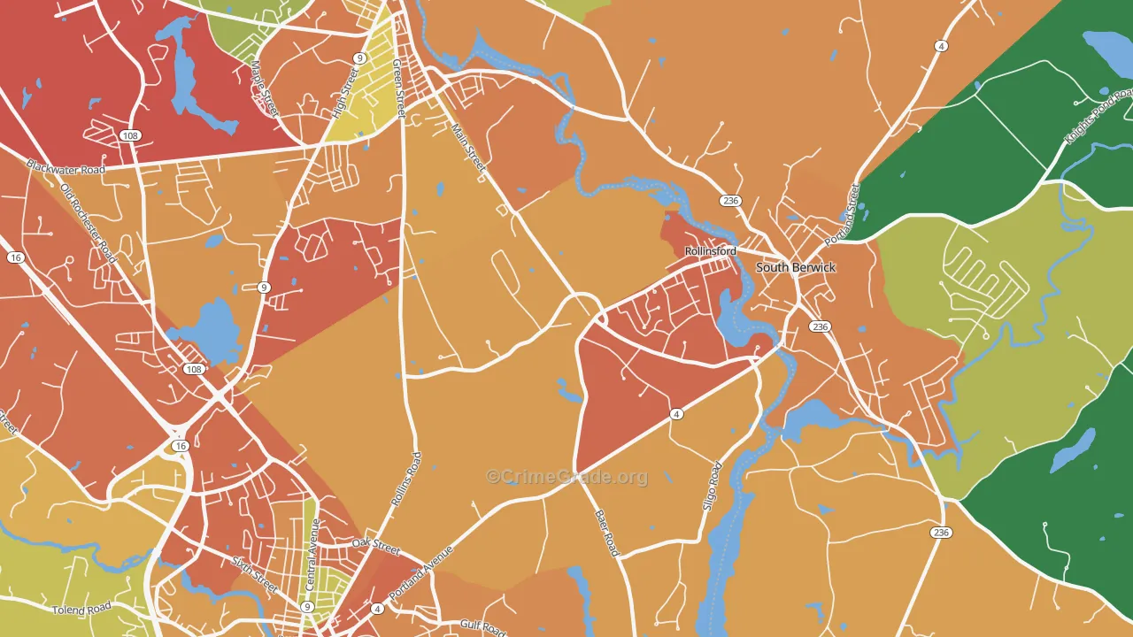 Rollinsford, NH Map of Drug-Related Crime Rates