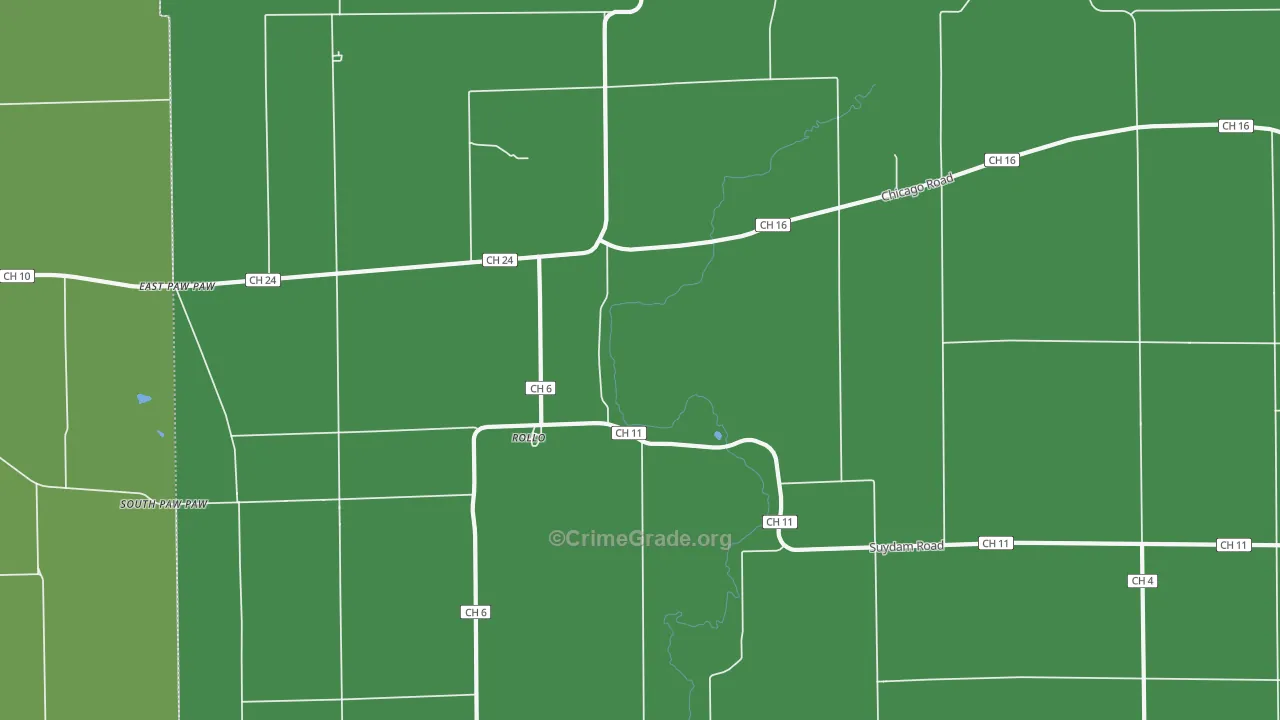 Rollo, IL Map of Drug-Related Crime Rates