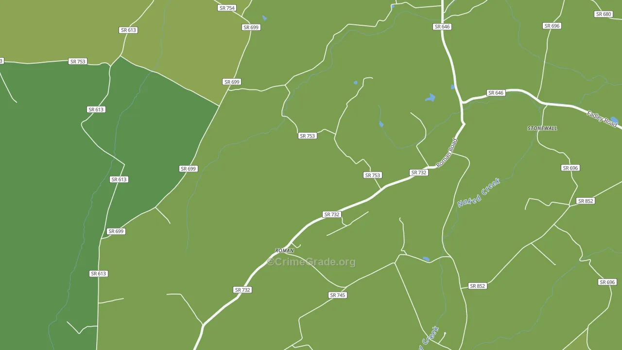 Roman, VA Map of Drug-Related Crime Rates