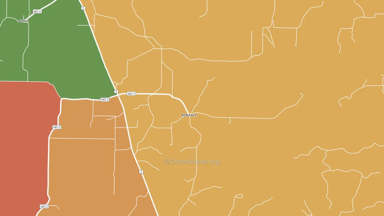 Romance, MO Map of Drug-Related Crime Rates