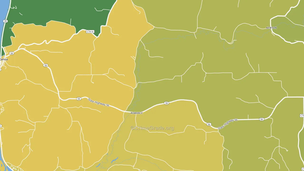 Romance, WI Map of Drug-Related Crime Rates