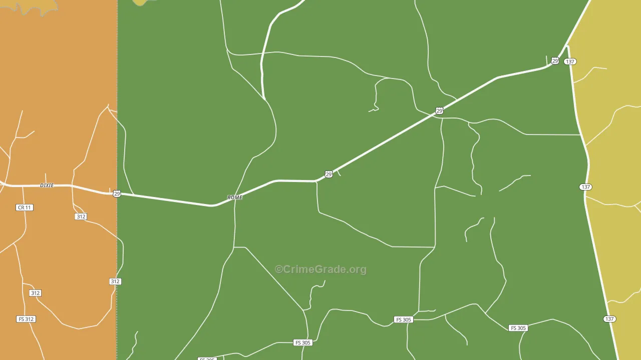 Rome, AL Map of Drug-Related Crime Rates