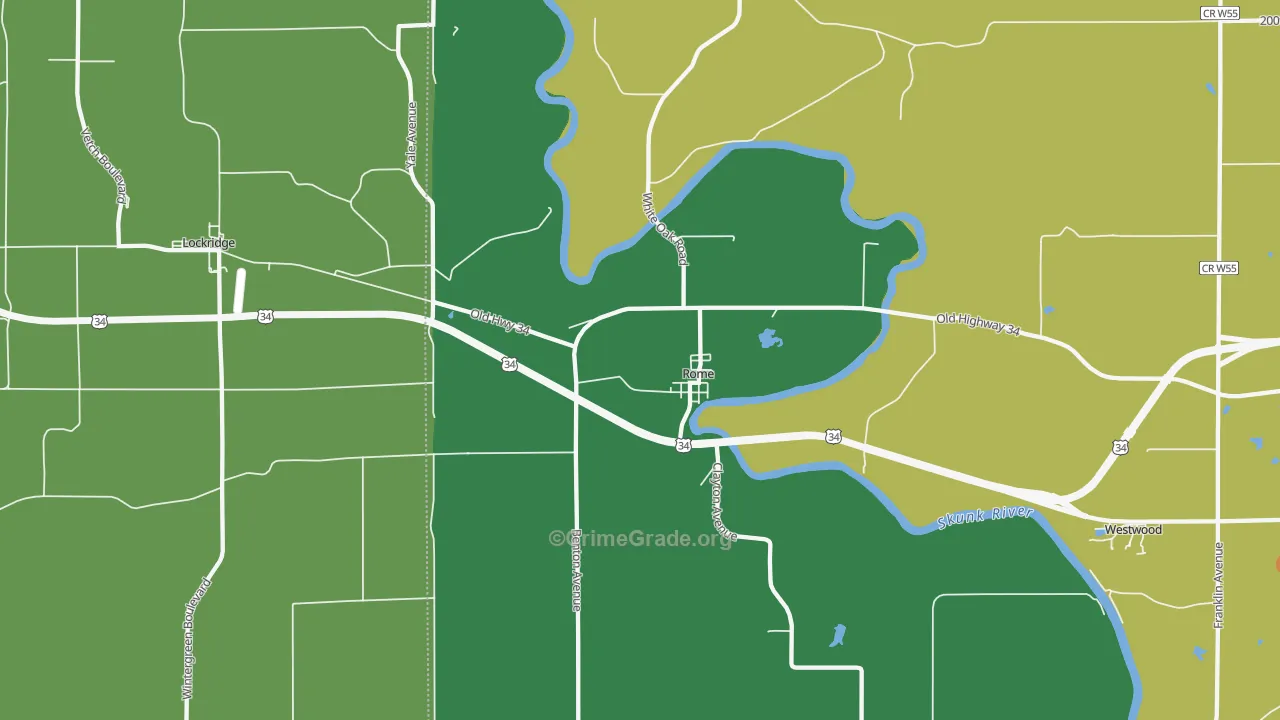 Rome, IA Map of Drug-Related Crime Rates
