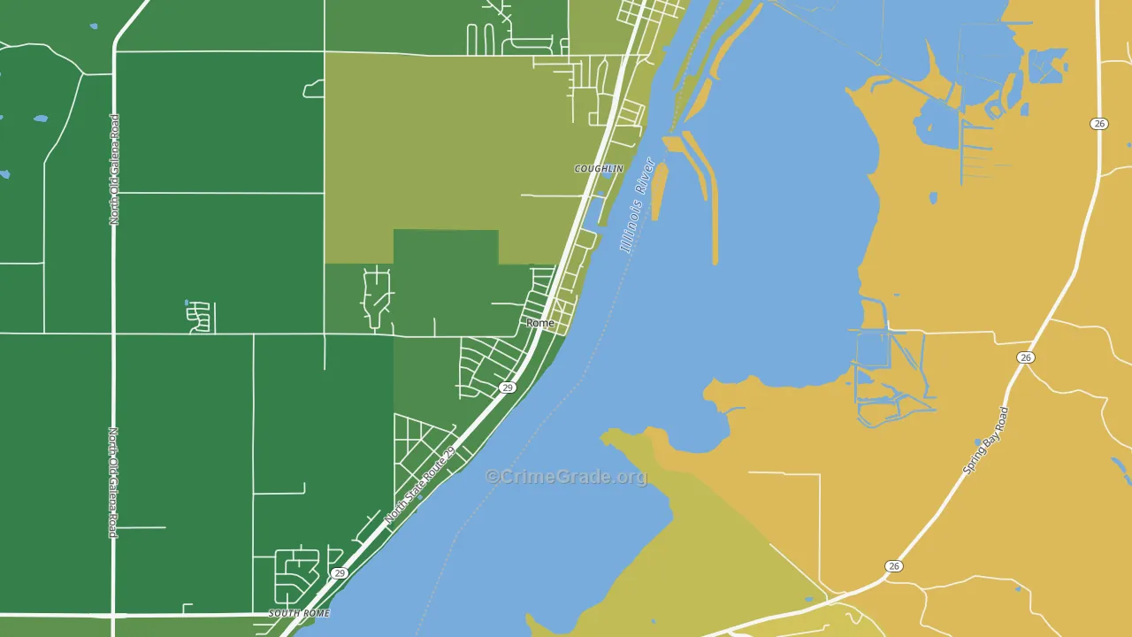 Rome, IL Map of Drug-Related Crime Rates
