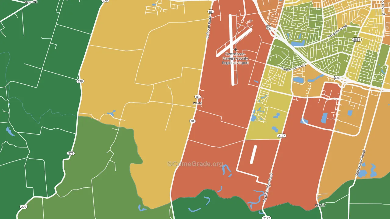 Rome, KY Map of Drug-Related Crime Rates
