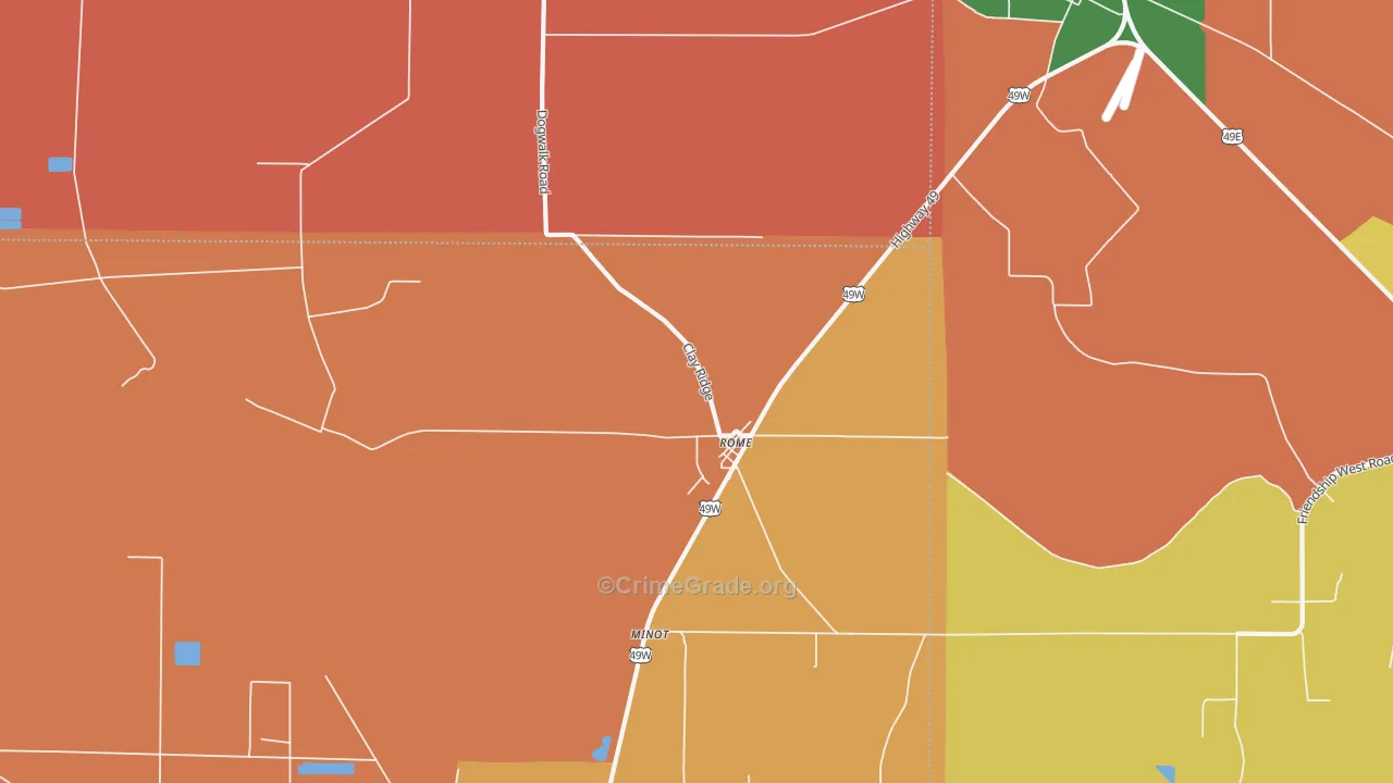 Rome, MS Map of Drug-Related Crime Rates