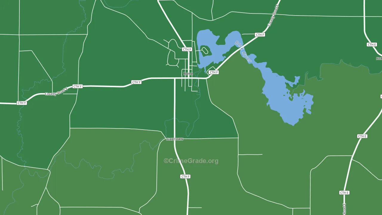 Rome, WI Map of Drug-Related Crime Rates