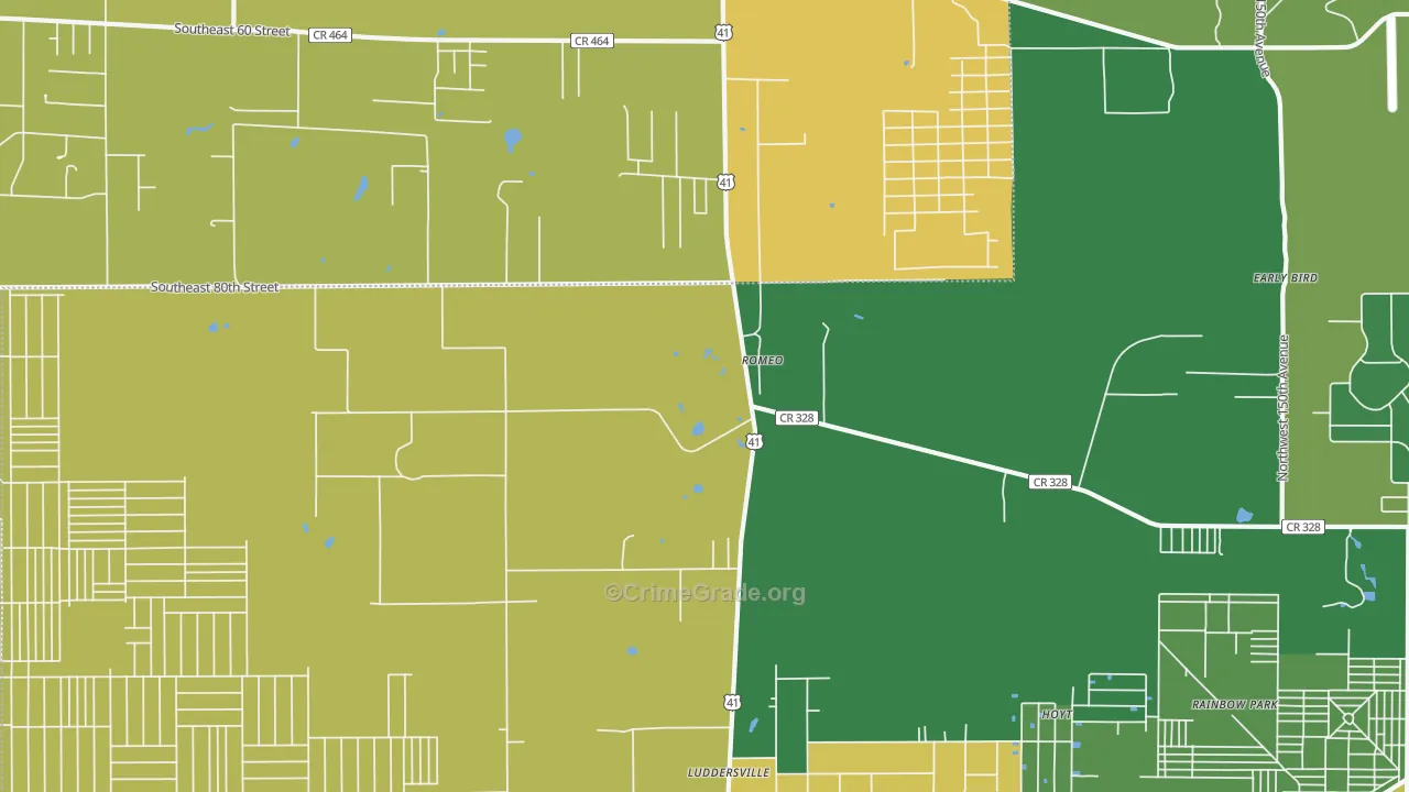 Romeo, FL Map of Drug-Related Crime Rates