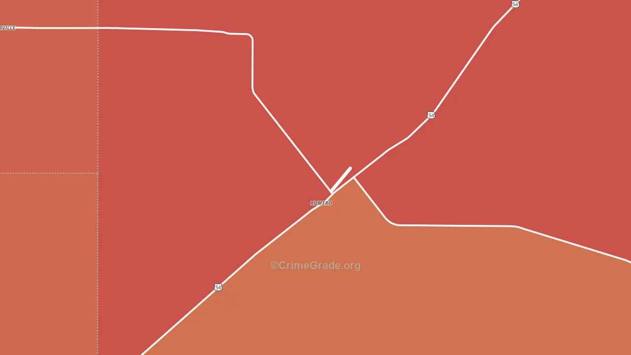Romero, TX Map of Drug-Related Crime Rates