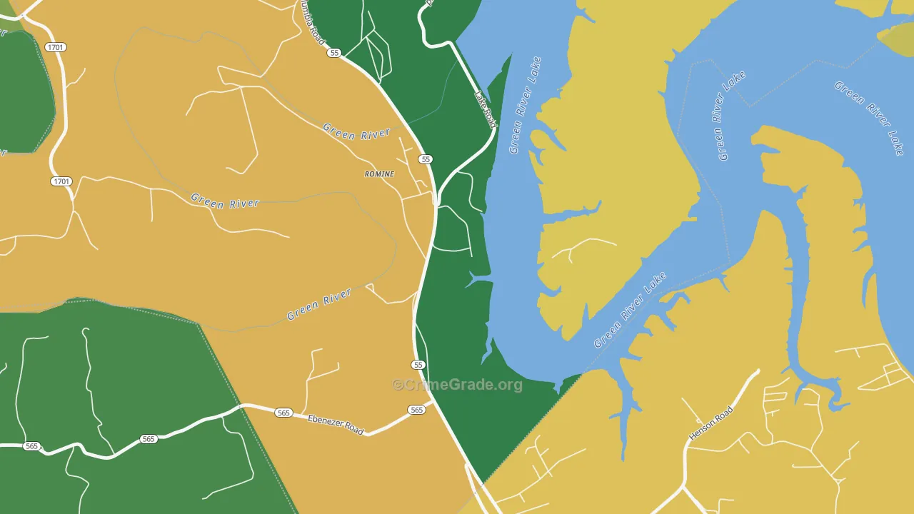 Romine, KY Map of Drug-Related Crime Rates
