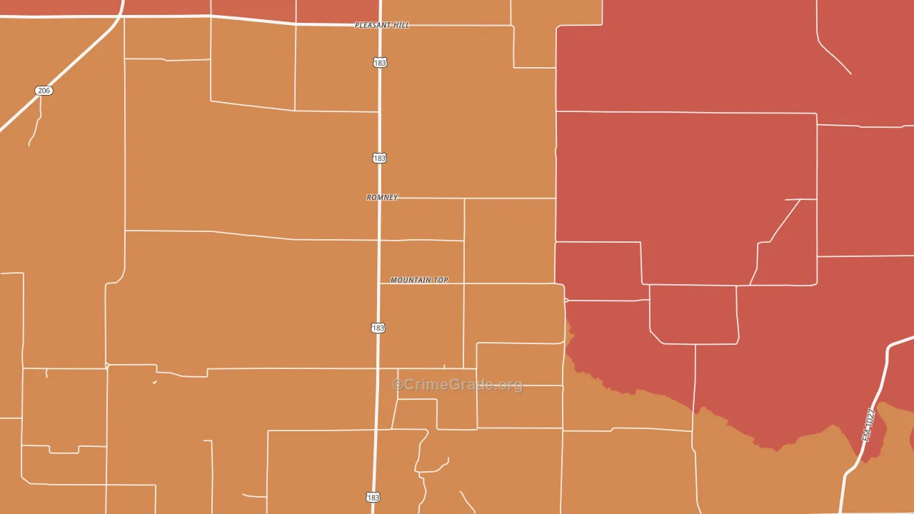 Romney, TX Map of Drug-Related Crime Rates