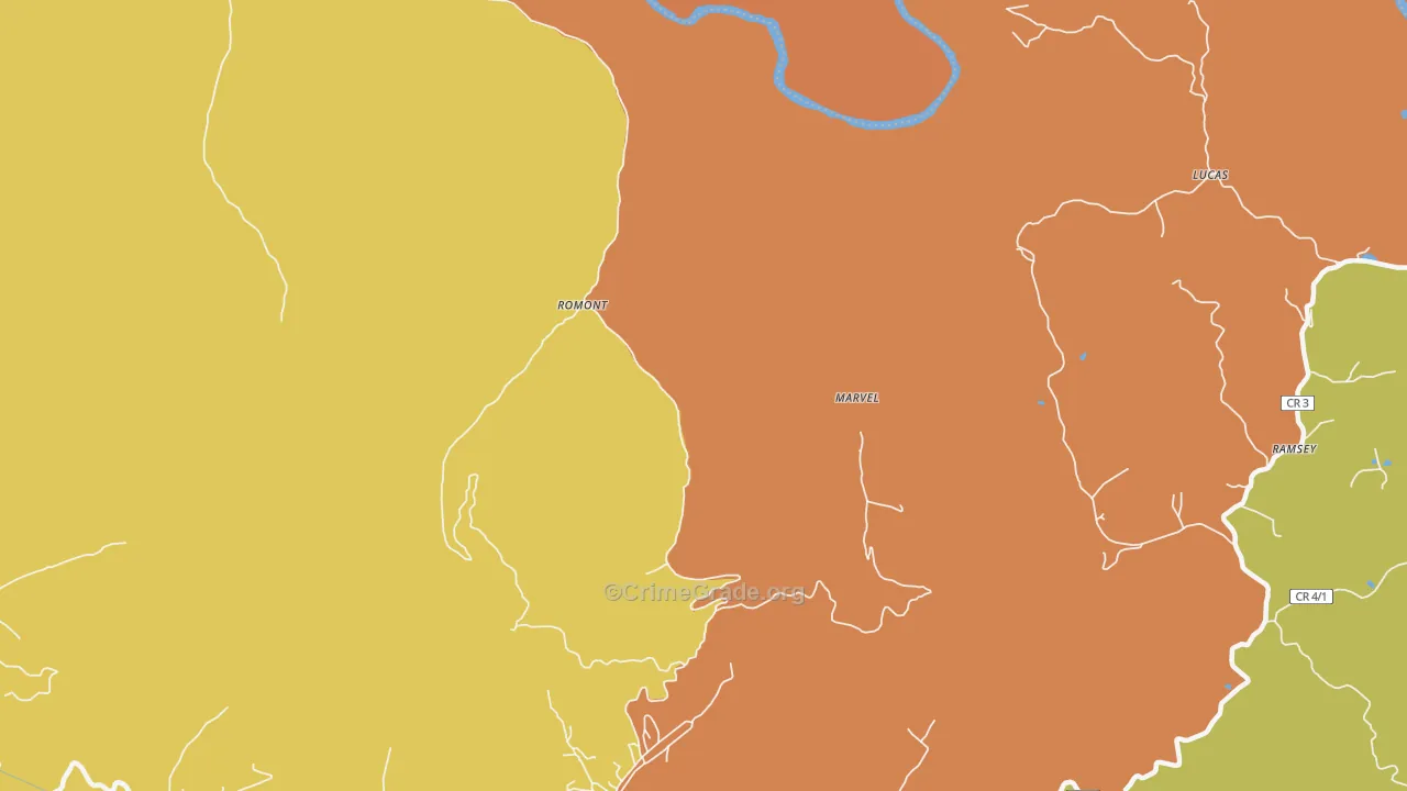 Romont, WV Map of Drug-Related Crime Rates