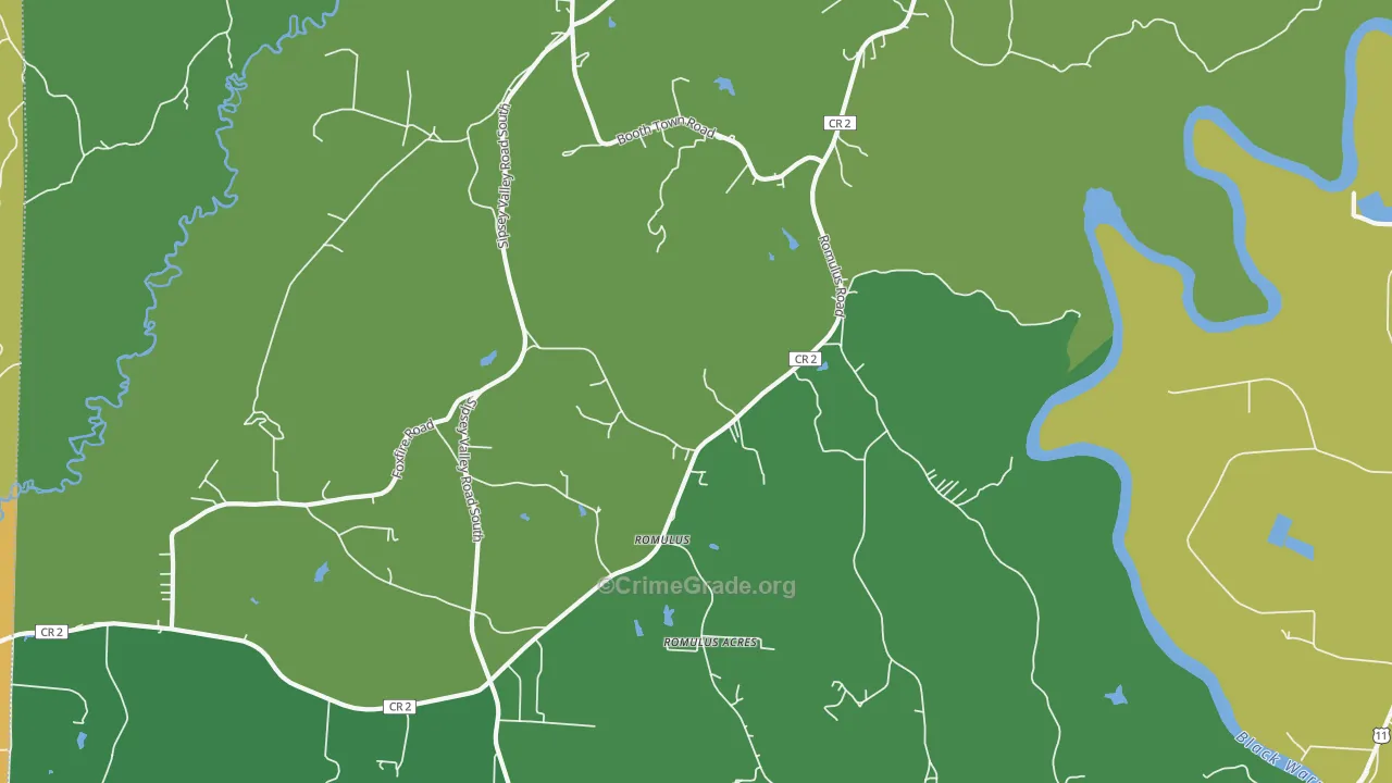 Romulus, AL Map of Drug-Related Crime Rates