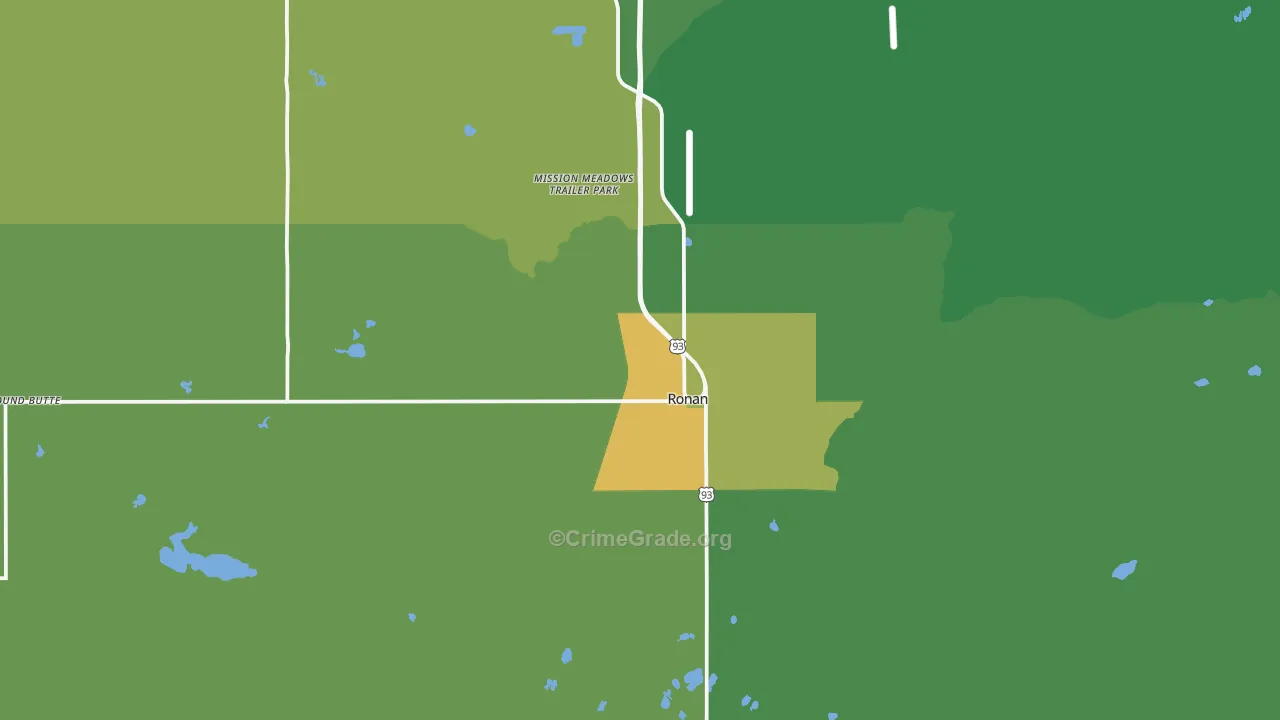 Ronan, MT Map of Drug-Related Crime Rates
