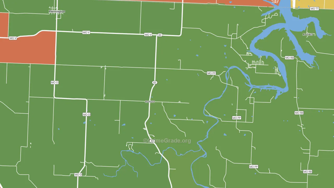 Rondo, MO Map of Drug-Related Crime Rates