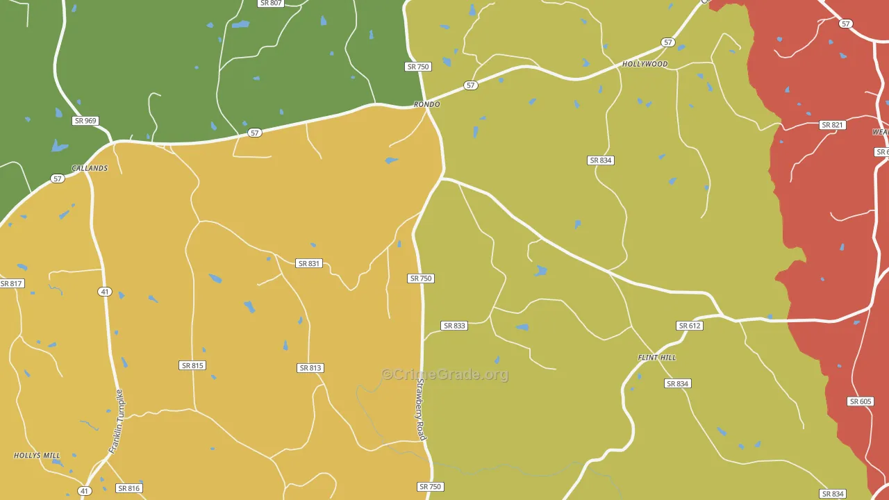 Rondo, VA Map of Drug-Related Crime Rates