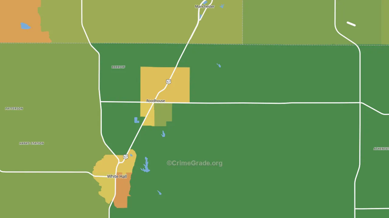 Roodhouse, IL Map of Drug-Related Crime Rates
